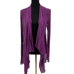 New Eileen‎ Fisher Draped Front Cardigan Cotton Purple Lilac  Small